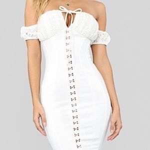 Fashion nova white off shoulder dress NEW